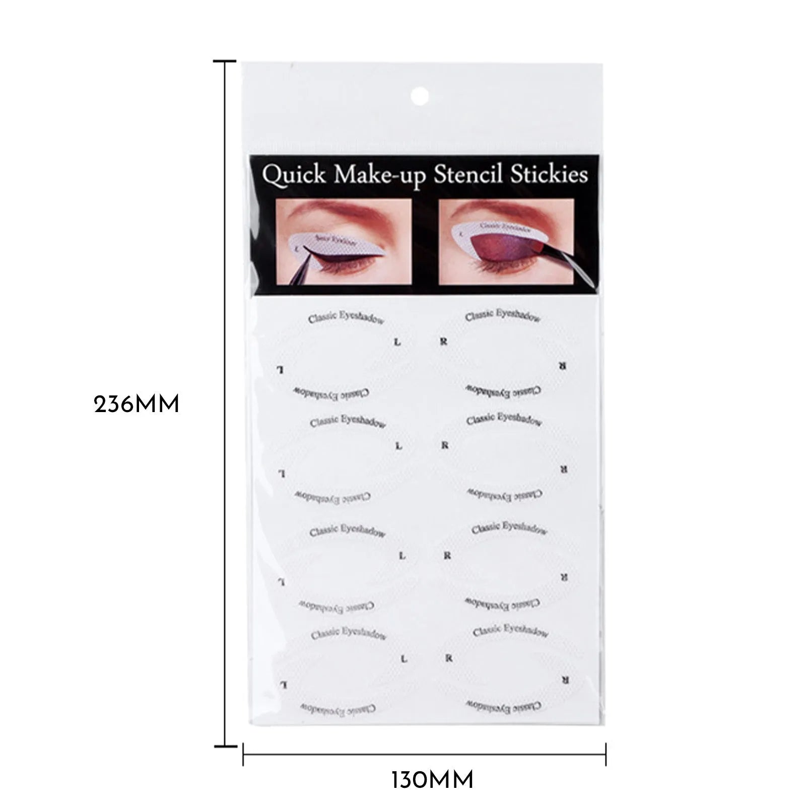 Set of four reusable flexible eyeliner sticker templates for makeup application