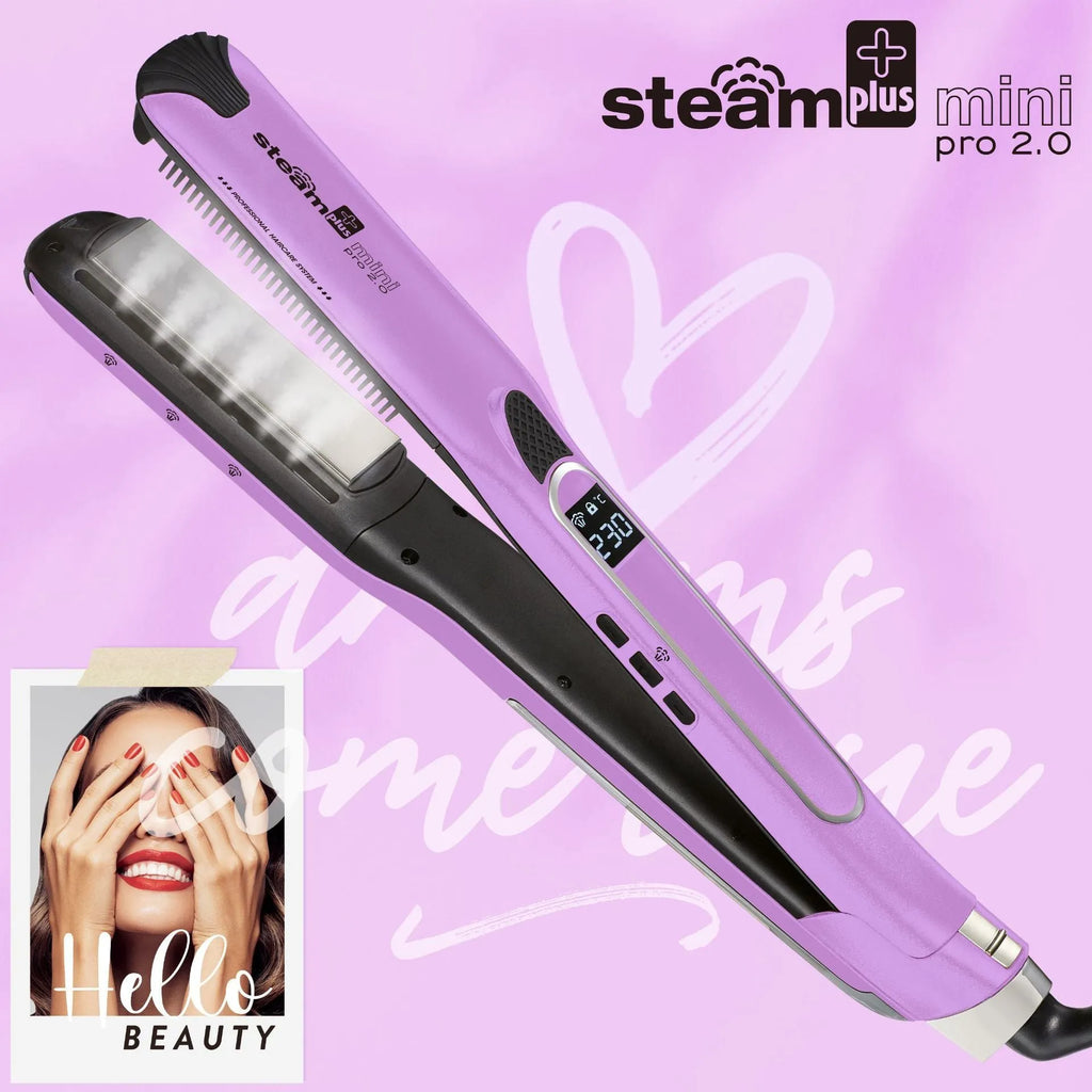 Mini steam splint spray hair straightener in three colour options for curling and straightening