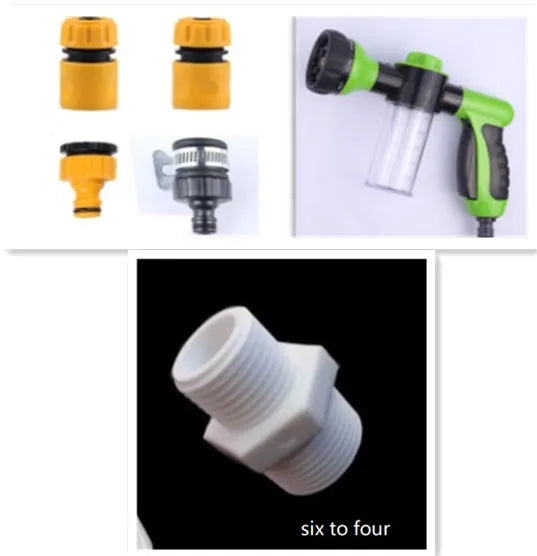 Green high pressure foam spray gun with adjustable nozzle for car washing and garden cleaning