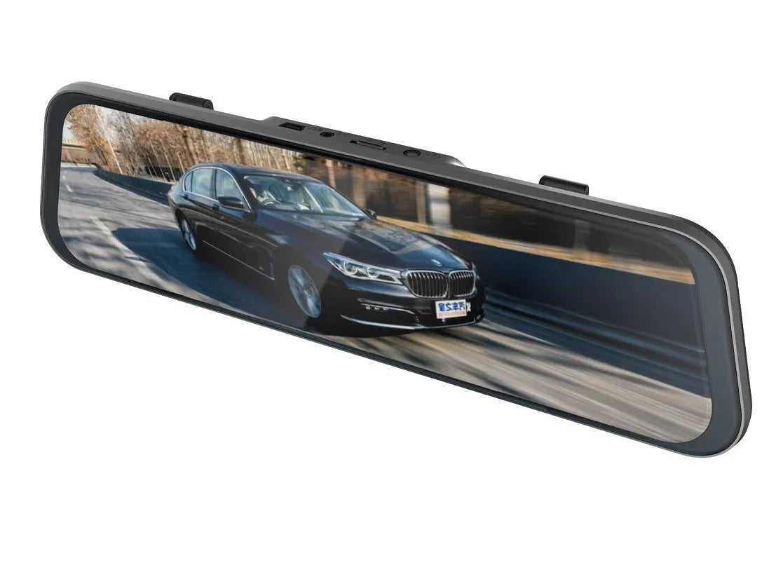 10-inch touch screen car driving recorder mounted on rearview mirror with wide-angle lens