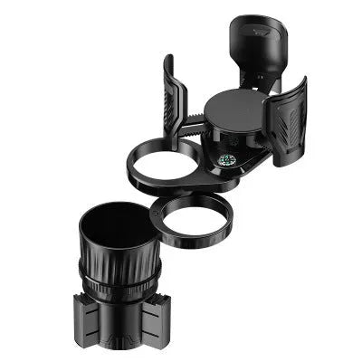 Carbon fibre black ABS plastic car cup holder with a retractable adjustable base.