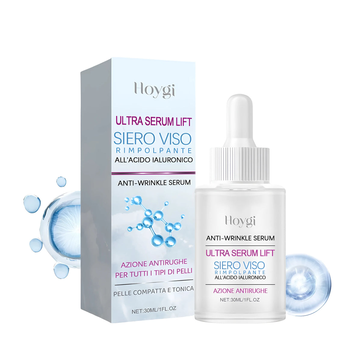 30ml hyaluronic acid anti-wrinkle solution serum bottle for facial skincare