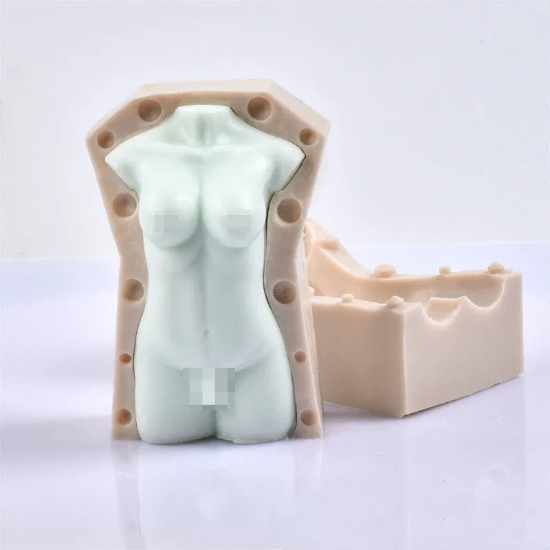 Geometric silicone mould with two height sections for candle and plaster crafting