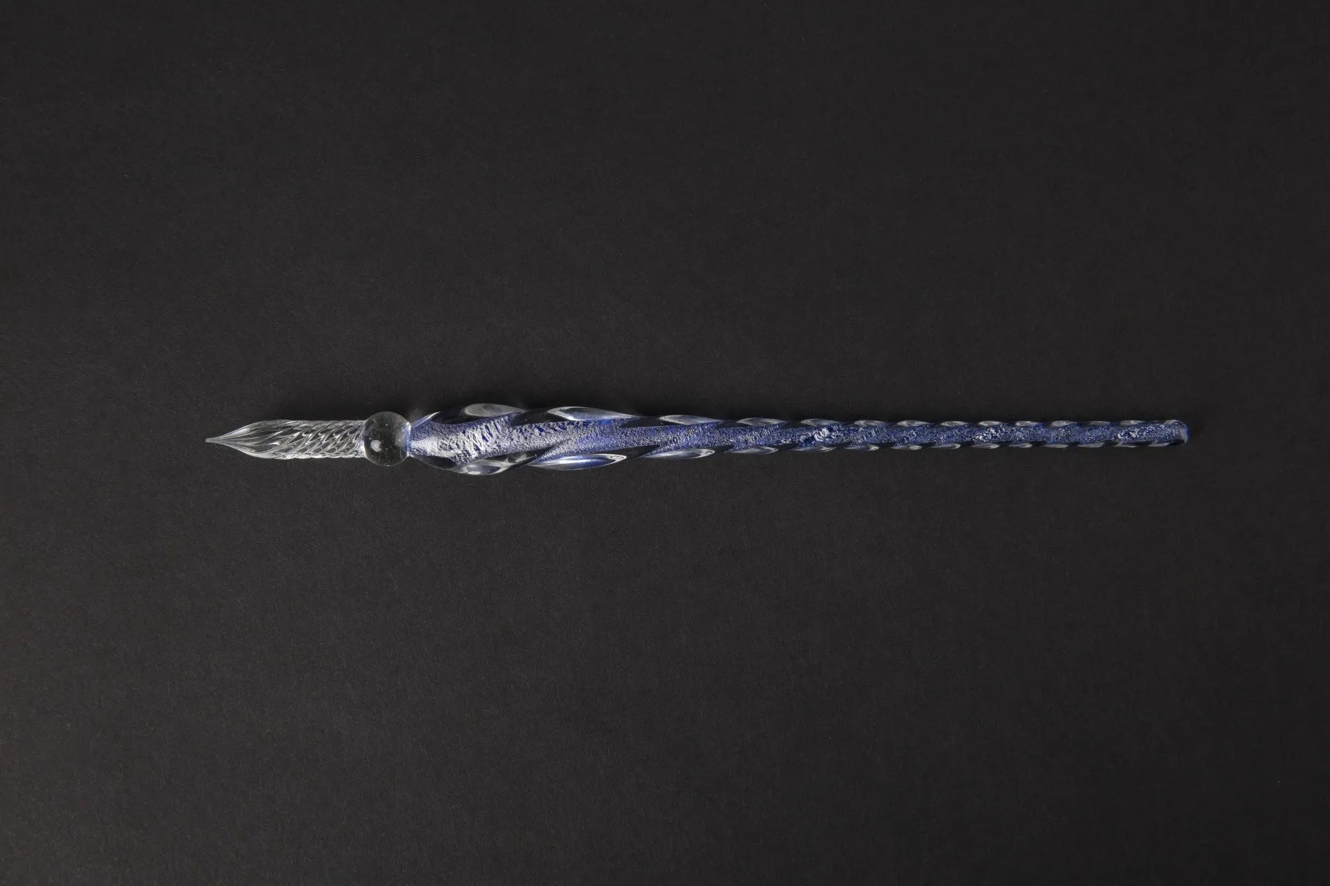Glass crystal pen with coloured glaze finish and transparent signature section