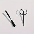 Black pet grooming brush with soft tear stain remover comb for dogs and cats ambidextrous design