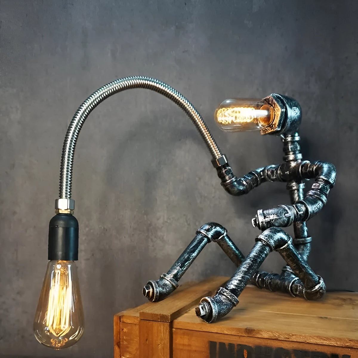 American industrial style bar table lamp with iron shade for 220V systems