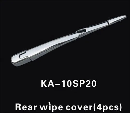 Four silvery ABS plastic rear window wiper cover trims for Hyundai 2010 vehicles