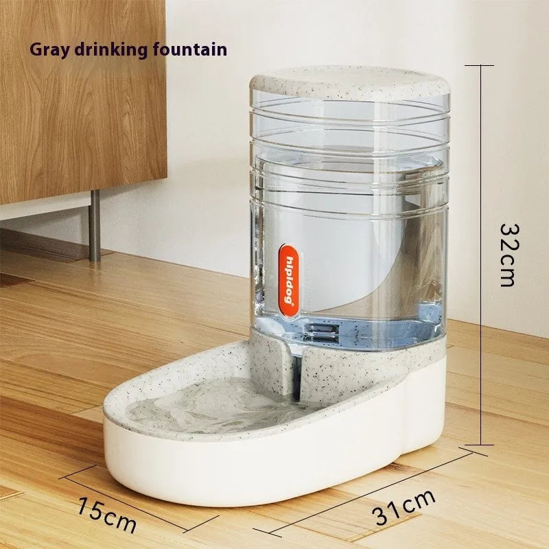 Grey automatic pet water fountain with 3.8-litre capacity for dogs and cats