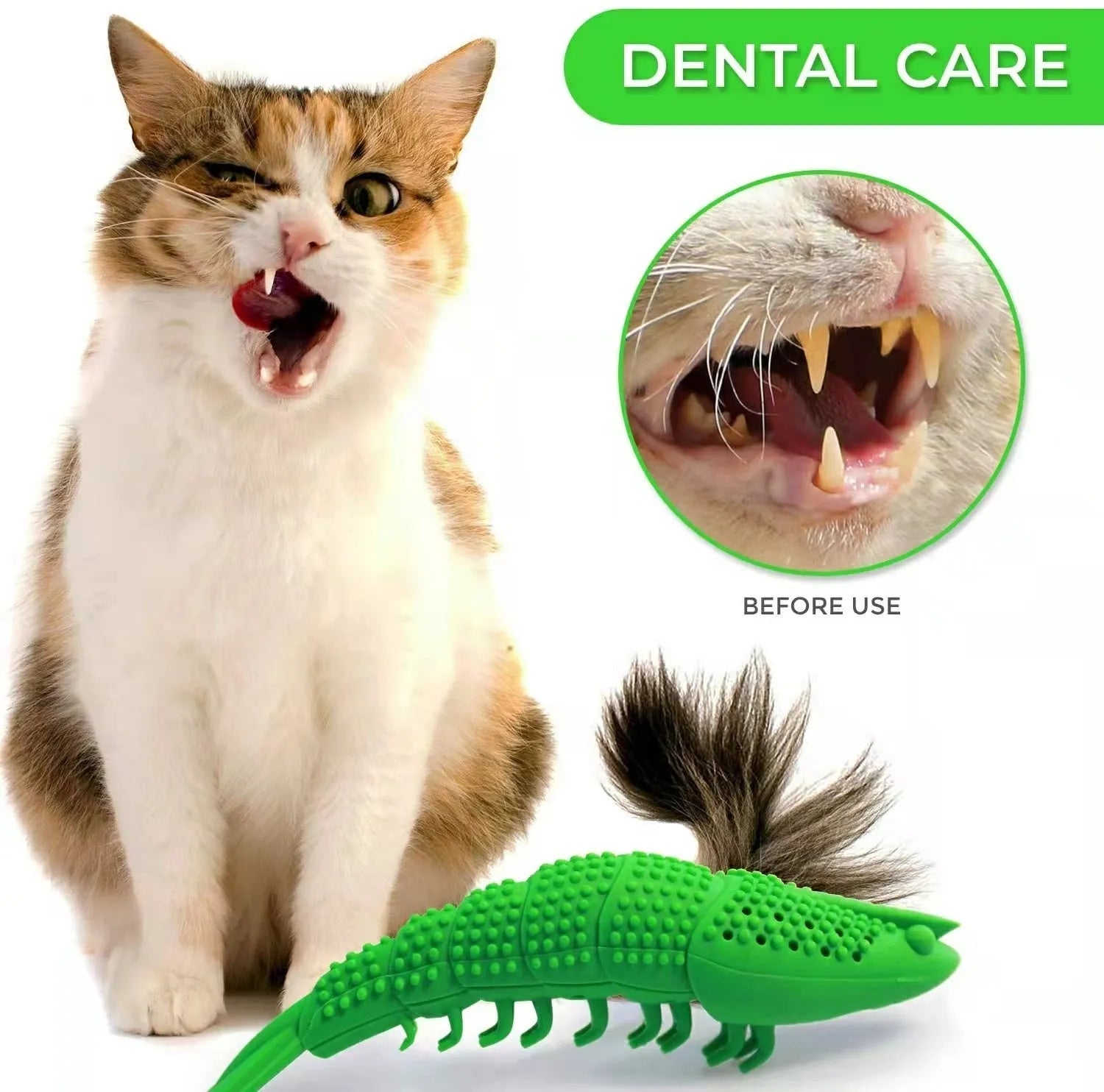 Blue hard rubber cat chew toy for dental cleaning with catnip centre.