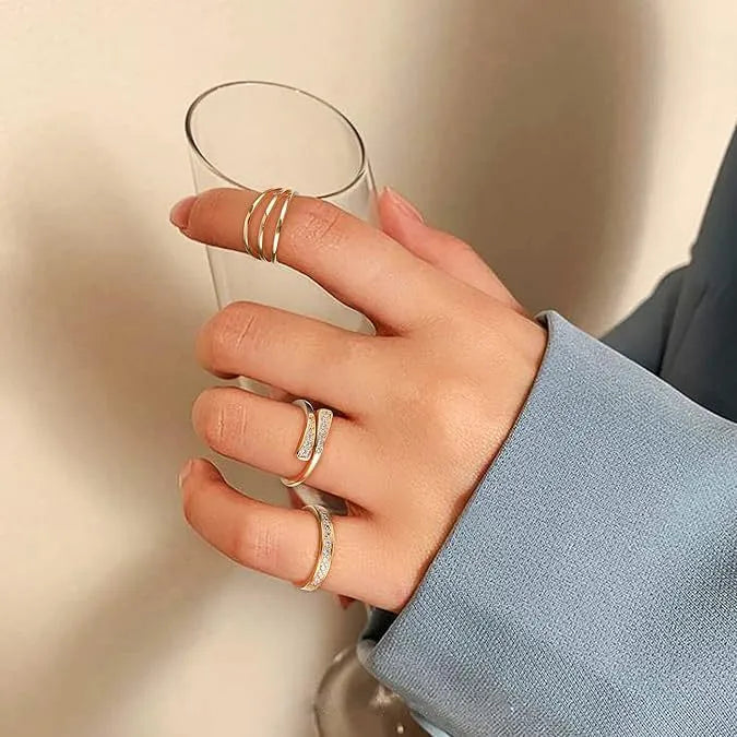 Geometric alloy toe ring with gold plating showing 0.5 thickness decorative pattern options