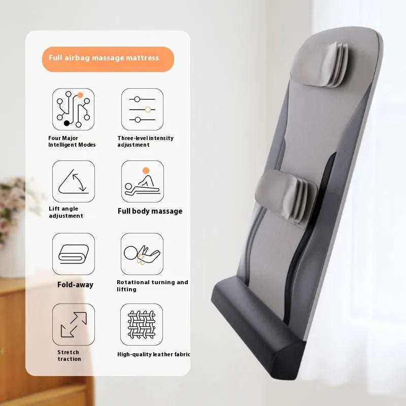 Electric full body massage mat with PU leather surface, AC powered, airbag clamp and friction functions, AVS-307C