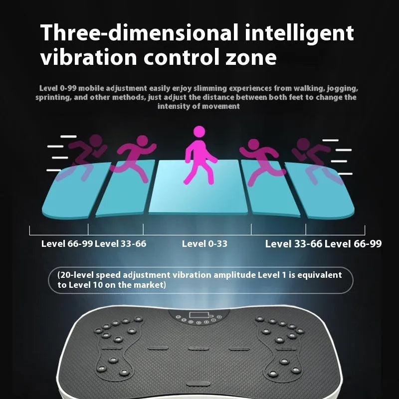 Multifunctional home fitness power plate with remote control in black or pink colour