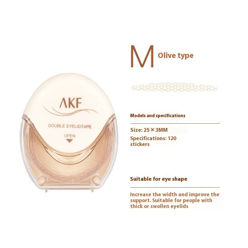 Roll of invisible lace double eyelid stickers with 120 crescent M shape natural traceless patches