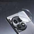 Large Arc HD Tempered Glass Lens Protector with black ring for OnePlus 12, Find N3, and OnePlus 11 phones.