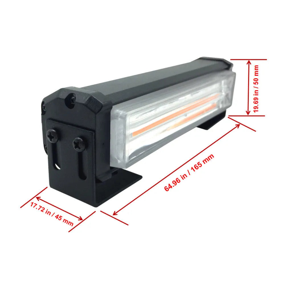 Yellow 208 model drag strobe warning light with aluminium alloy housing measuring 160mm