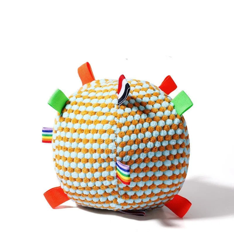 Blue pineapple lattice dog ball ring toy with a 17cm diameter for chewing and rolling