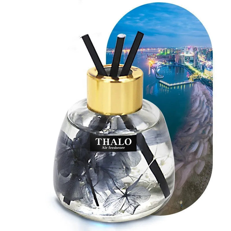 Glass car aromatherapy ornament in bottle shape with creative design for automotive decoration