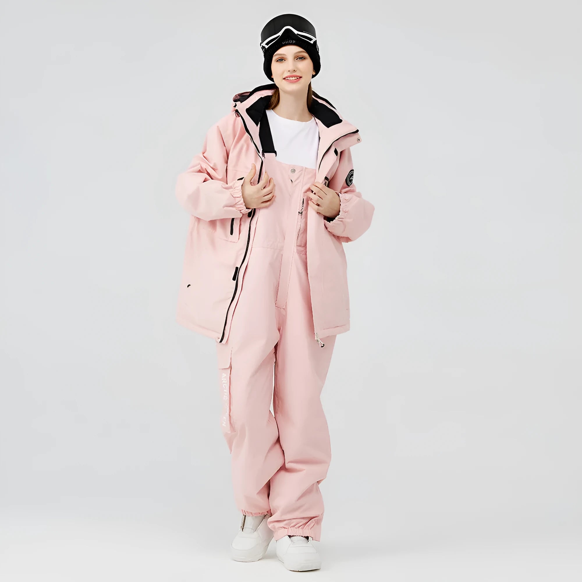 Blue and black unisex waterproof winter ski suit for snow sports