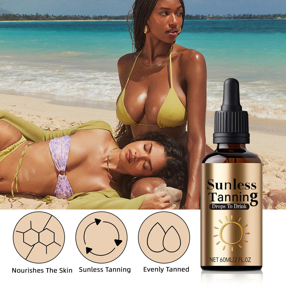 60ml bottle of black aid oral drops for unisex outdoor skin application