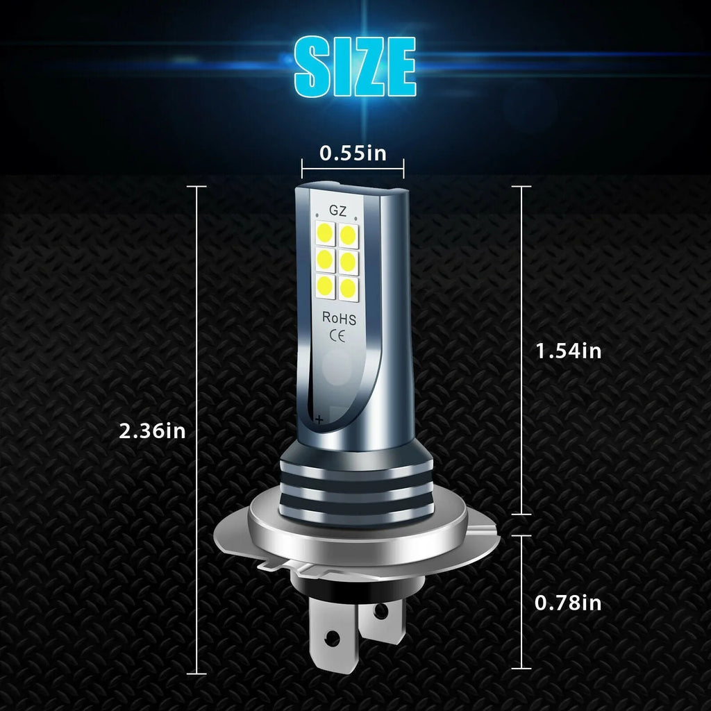 Auto fog lamp H7 9005 5202 LED headlight body made of aviation aluminum with 12 SMD chips