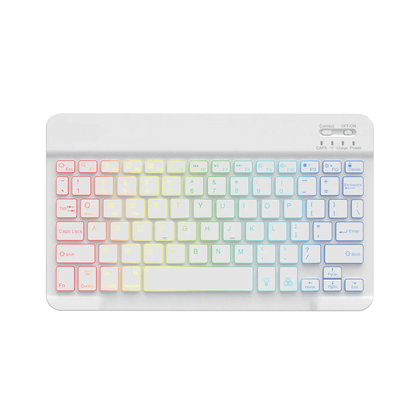 10-inch backlit Bluetooth wireless keyboard for tablets and mobile phones in various colour options