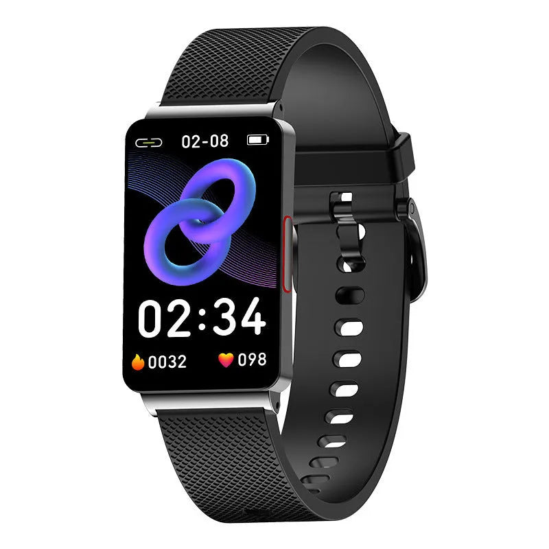 Blood Glucose EP08 Smart Bracelet in black, gold, or silver colours with a TPU strap and touch screen.