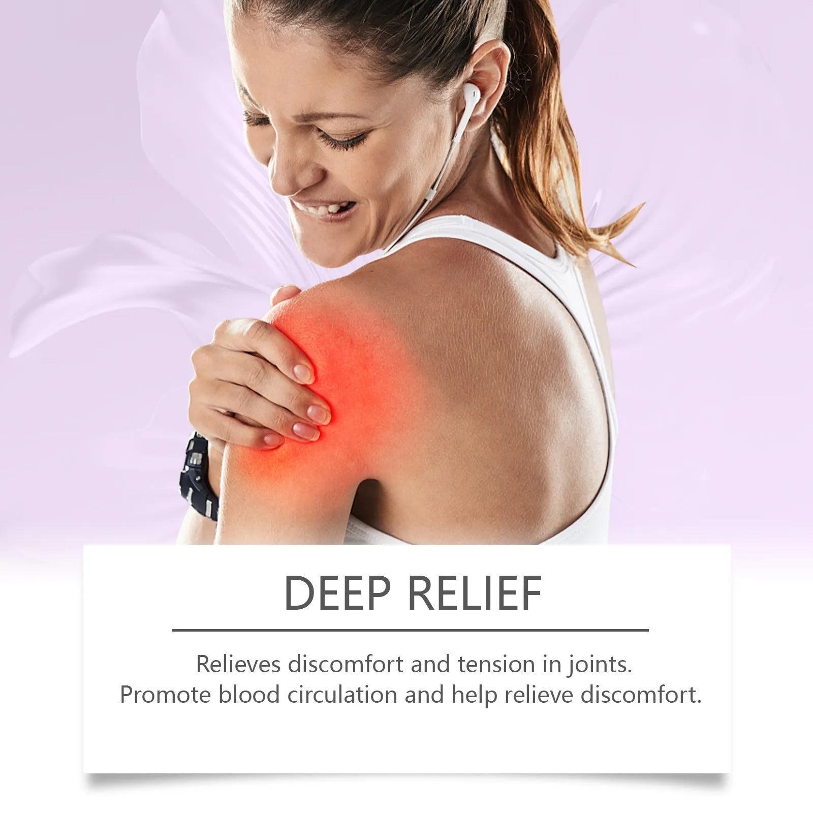 100g tube of body massage gel for joint and muscle care on knees and elbows.