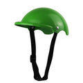 Small size S plastic pet helmet for dogs or cats shown in pink, black, yellow, and green colour options.