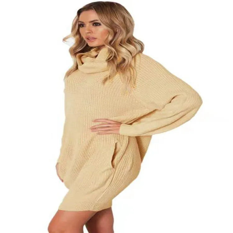 Lapel collar slim fit sweater in light apricot with patch pockets