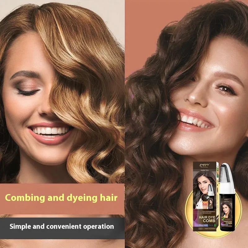 Hair colouring comb and 200ml bottle of dye in Brown, Wine Red, or Dark Brown shade.
