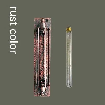 Industrial retro iron wall lamp in antique style with black bronze rust or silver finish