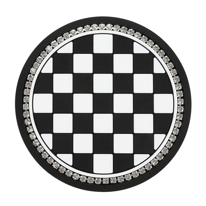 PVC plastic car cup holder coaster mat in a choice of four pattern designs.