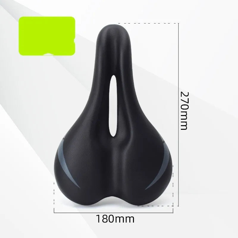 Bicycle seat cushion with hollow design, PU leather foam construction, dimensions 270mm x 180mm