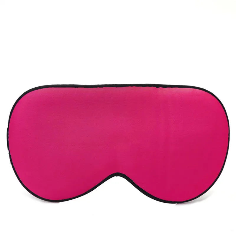 Double-sided mulberry silk sleep eye mask with embroidered printed pattern in various colours.