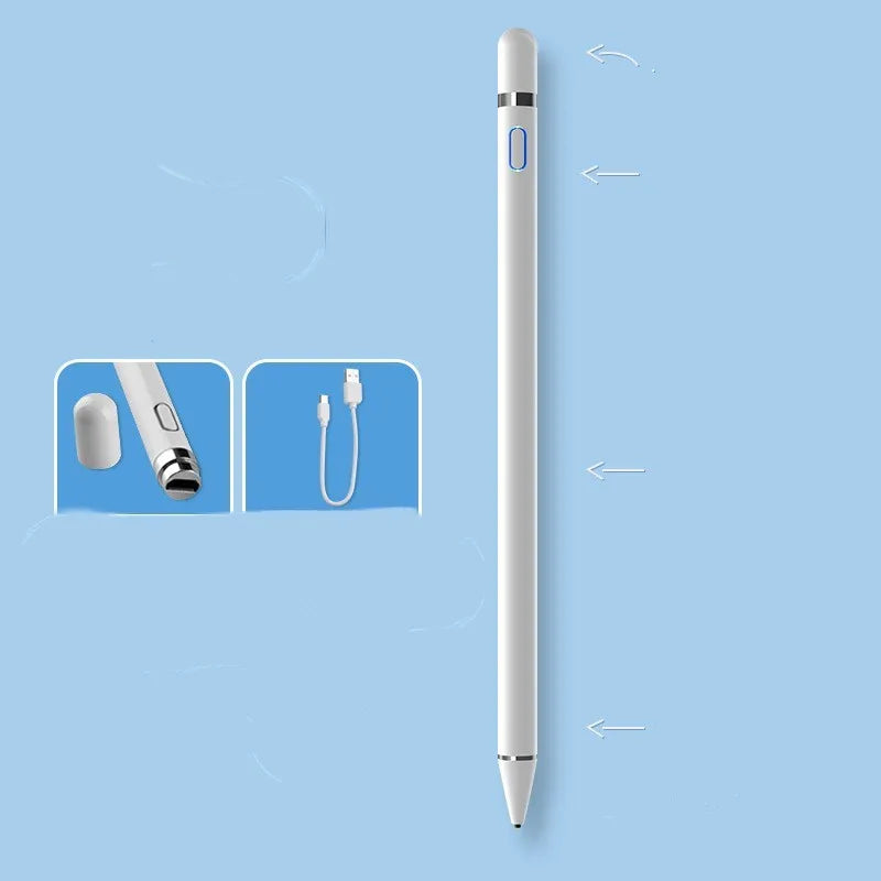 Magnetic charging stylus pen for iPad with Bluetooth power display and tilt pressure sense