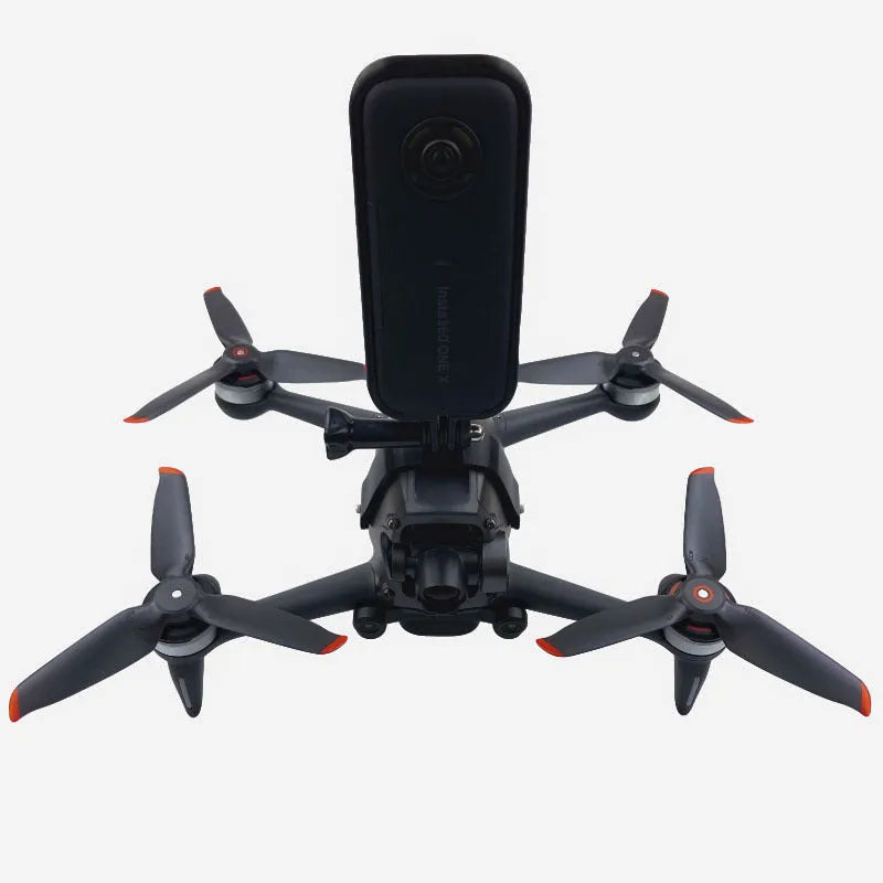 3D-printed GoPro expansion bracket with sponge layer for FPV drone camera mounting.