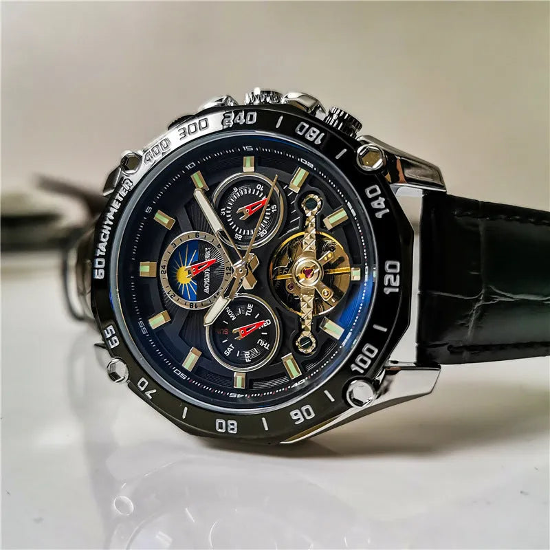 Men's automatic mechanical watch with 12mm thickness in multiple colour combinations