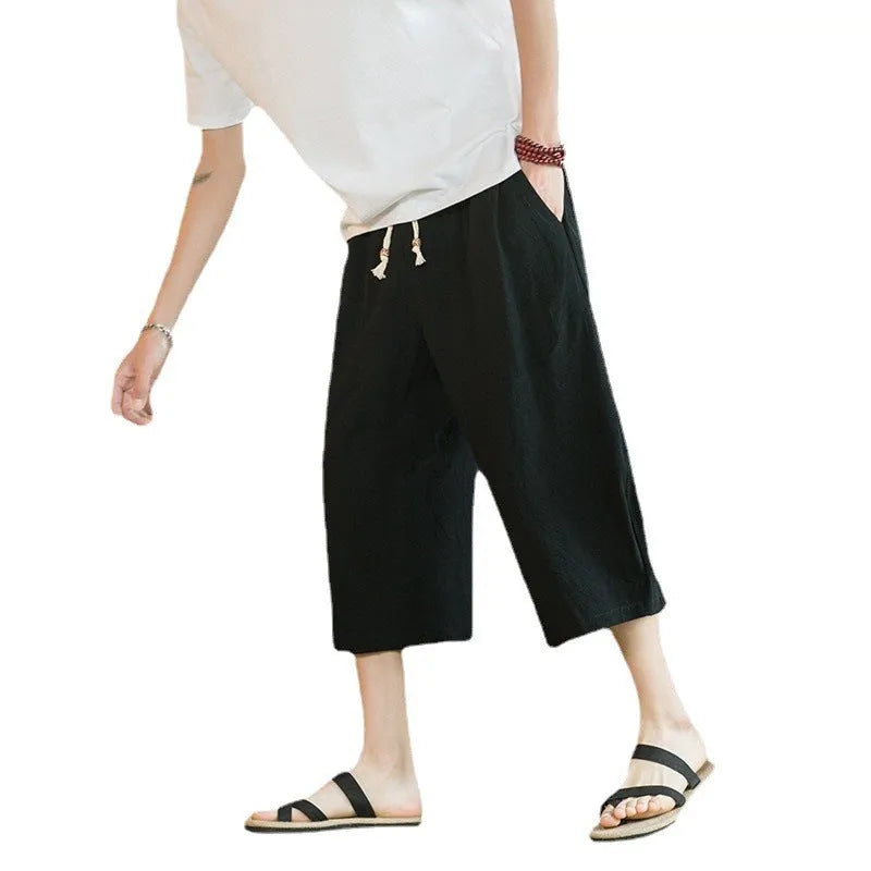 Men's plus size linen summer shorts in straight leg skinny fit available in multiple colours