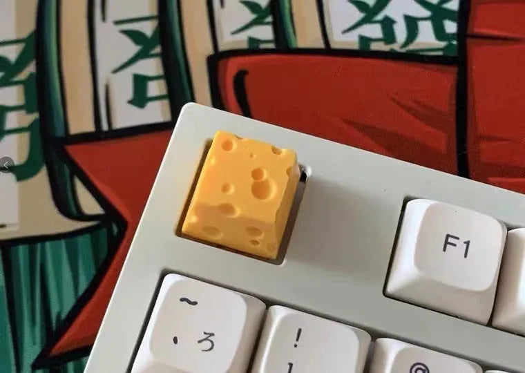 Yellow resin cheese key cap for MX-compatible mechanical keyboards