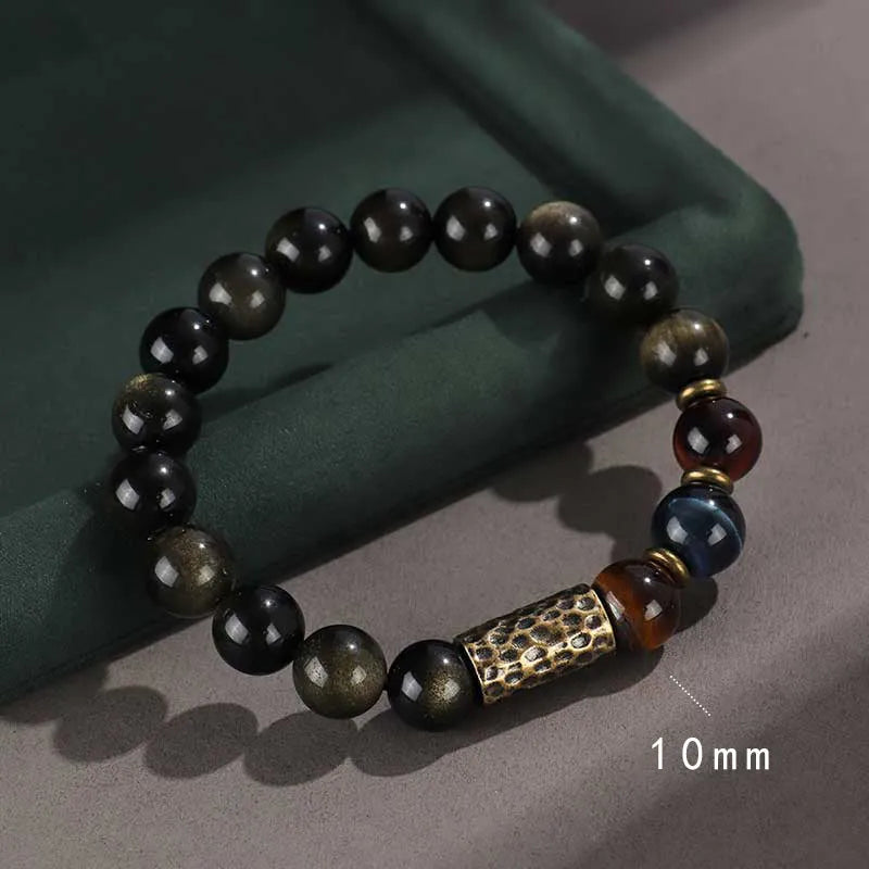 925 silver hoop mantra bracelet with Black Myth Wukong design, unisex handmade style with stone colour options