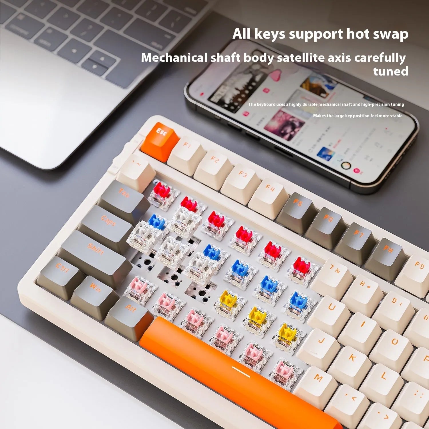 Free Wolf K96 Bluetooth dual-mode mechanical keyboard with Cherry MX Red switches in ABS housing