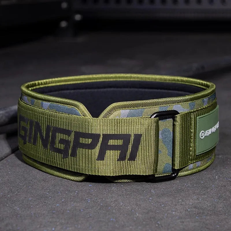 Abdominal exercising band with lumbar support protection belt for weightlifting training