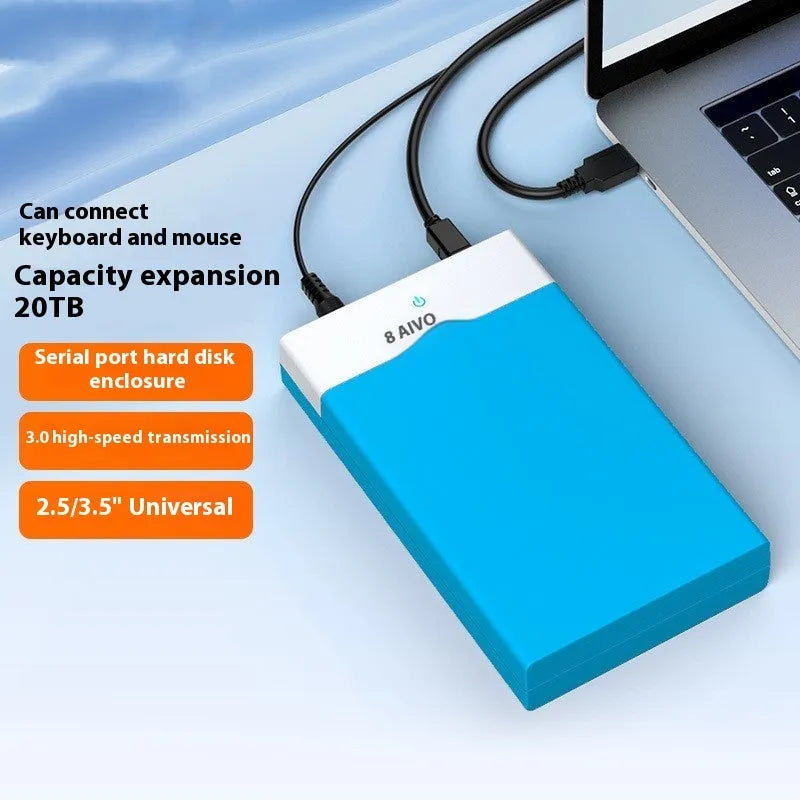 USB 3.0 external hard drive enclosure for 3.5-inch SATA hard disks with slide cover design.