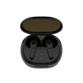 Black PRO30 in-ear Bluetooth headset with noise reduction on a dark background.