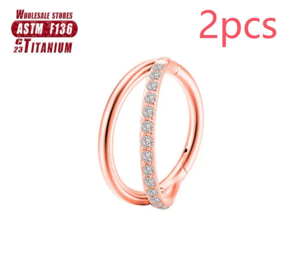 F136 titanium alloy nose ring in gold or silver with 1.2mm gauge available in multiple lengths