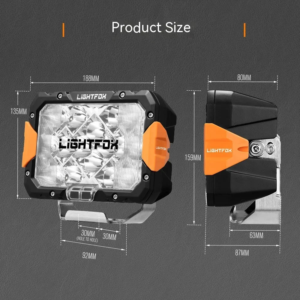 Black aluminium LED front bumper lights for off-road vehicle retrofitting