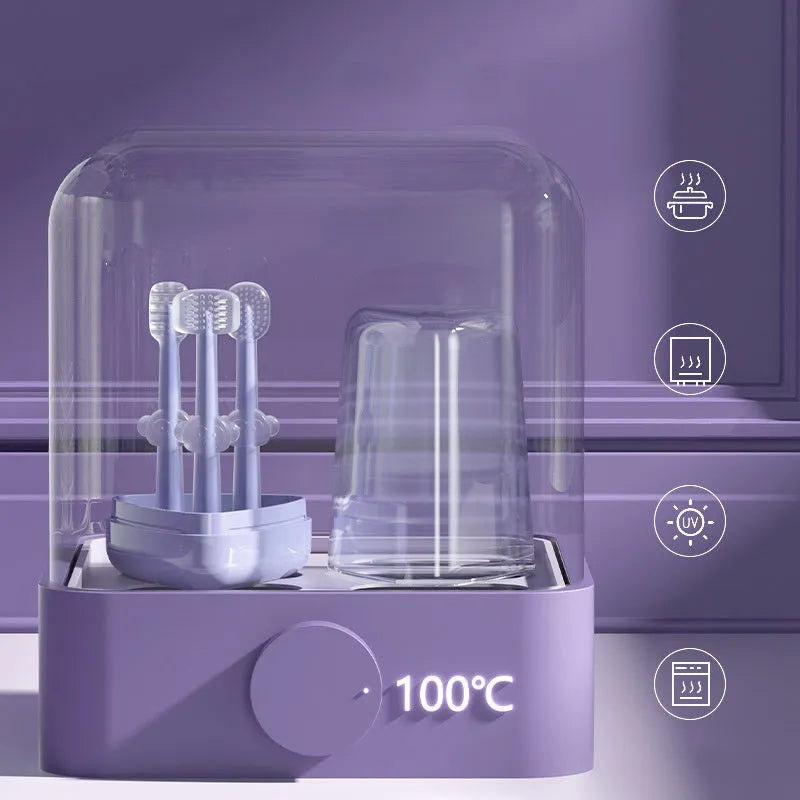 Silicone pet finger toothbrush for dogs and cats in purple colour