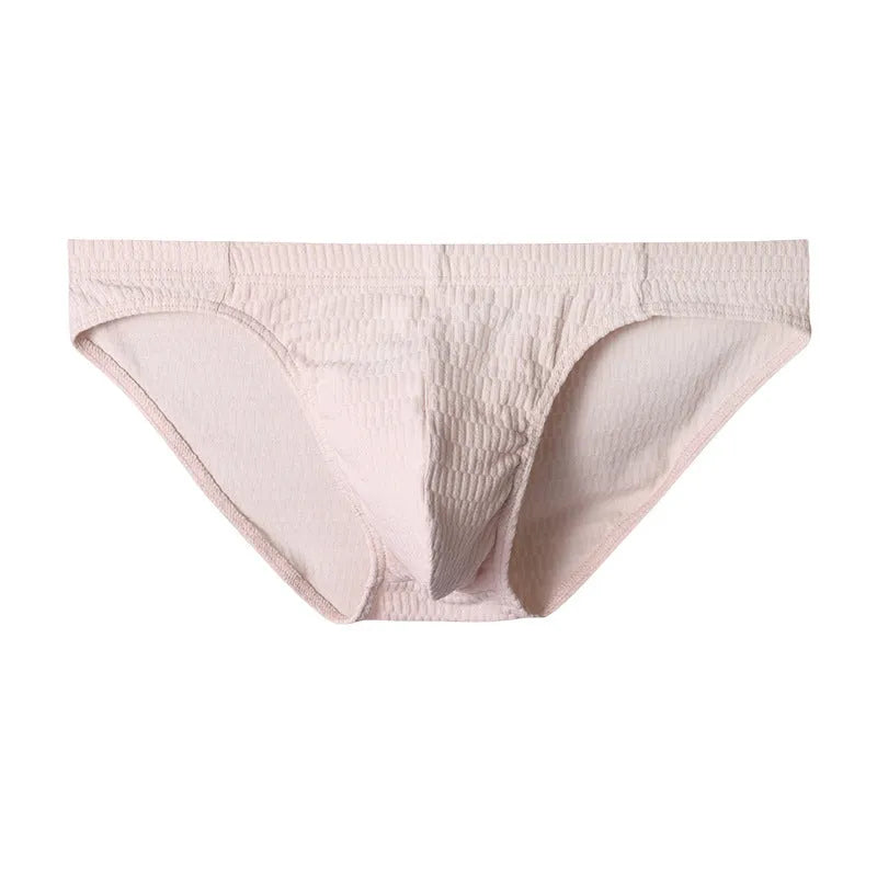 Men's cotton triangle briefs in solid colours with mid-waist design
