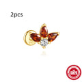S925 sterling silver water drop earring with flat spiral post and gold electroplated finish.