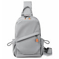 Men's black casual crossbody bag with a single shoulder strap made from waterproof polyester.